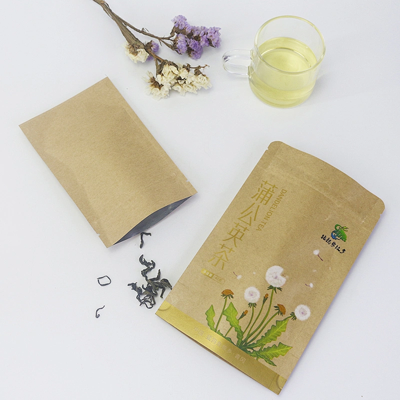 Customizing standing biodegradable tea bag kraft paper bag