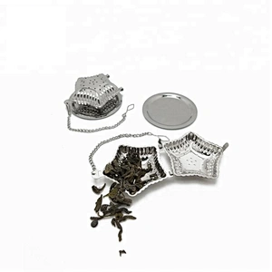 High quality stainless steel star shape tea infuser tea strainer with chain