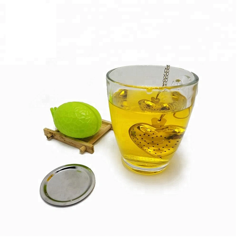 High quality stainless steel heart shape tea infuser with chain