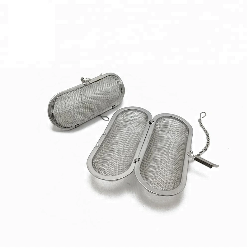 High quality stainless steel rectangle shape tea spice infuser with chain