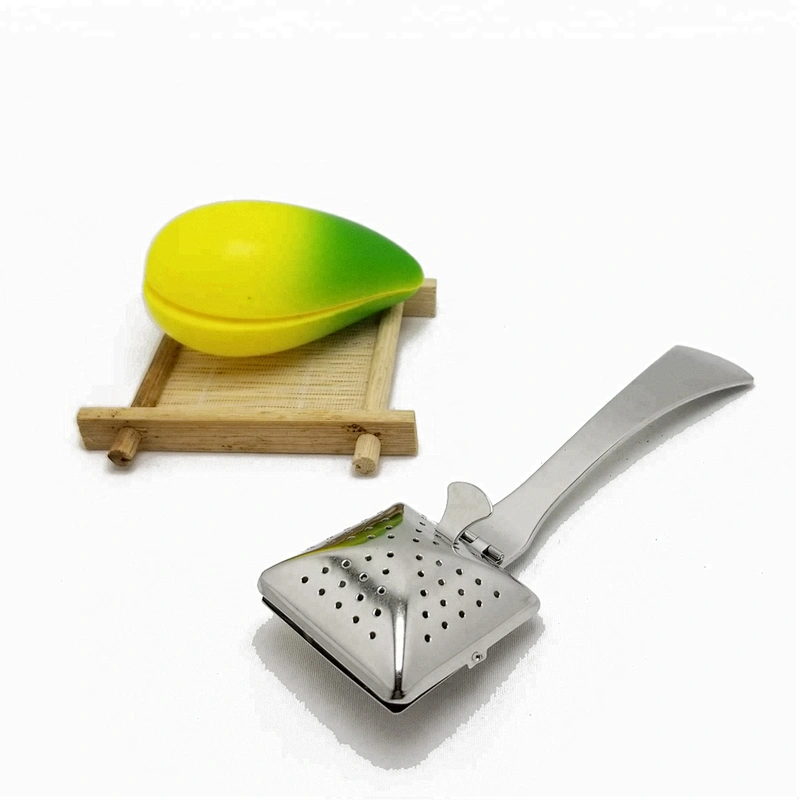 Novelty stainless steel square shape tea infuser tea strainer with handle