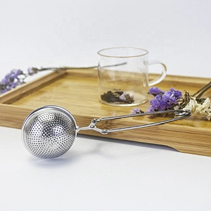 High quality stainless steel ball shape tea infuser with clamp handle