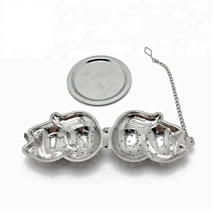 Novelty stainless steel fox shape tea infuser with chain