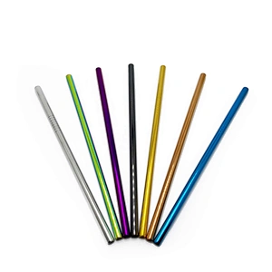 Environmental high quality reusable stainless steel 8*215mm drinking straw
