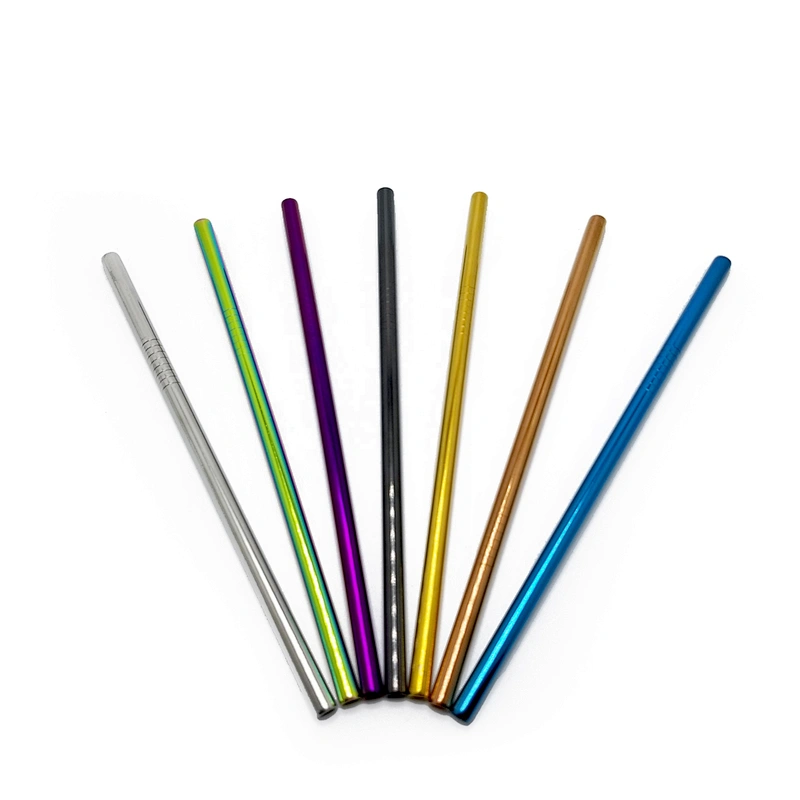 Environmental high quality reusable stainless steel 8*215mm drinking straw