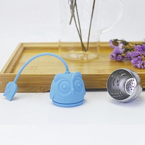 Cute Tea Infuser silicone Owl Shape Loose Tea Strainer tea filter