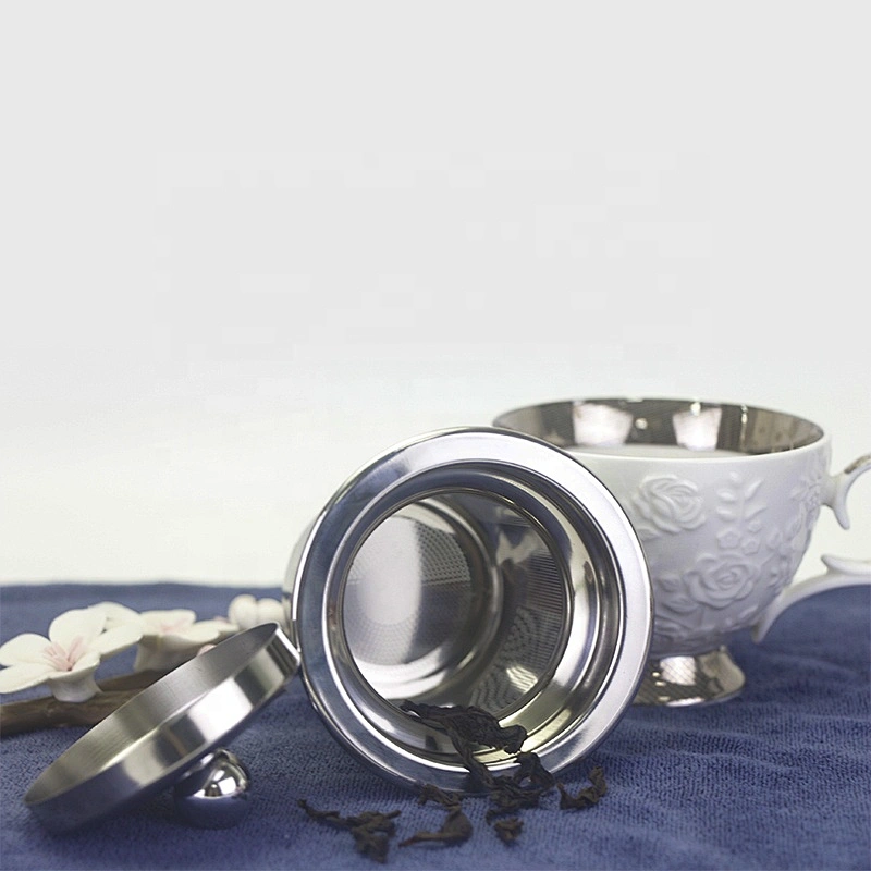 304 stainless steel  tea infuser strainer with different size basket tea filter tea maker with lid