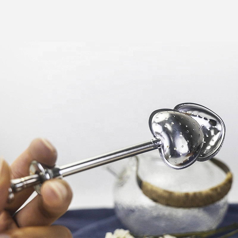 Hot selling stainless steel heart shape tea infuser with pushing handle