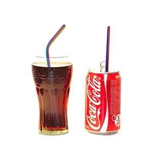 Colorful reusable stainless steel 6*241mm drinking straw