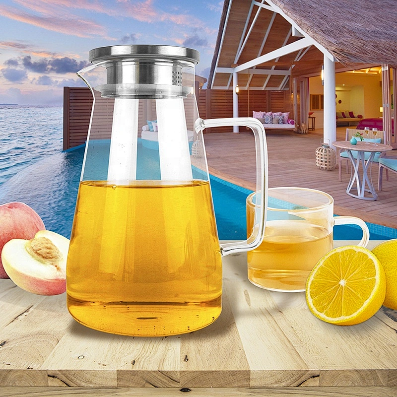 Water Jug Hot and Cold Water  Fruit Juice Carafe Iced Tea Pitcher High Borosilicate Glass Kettle