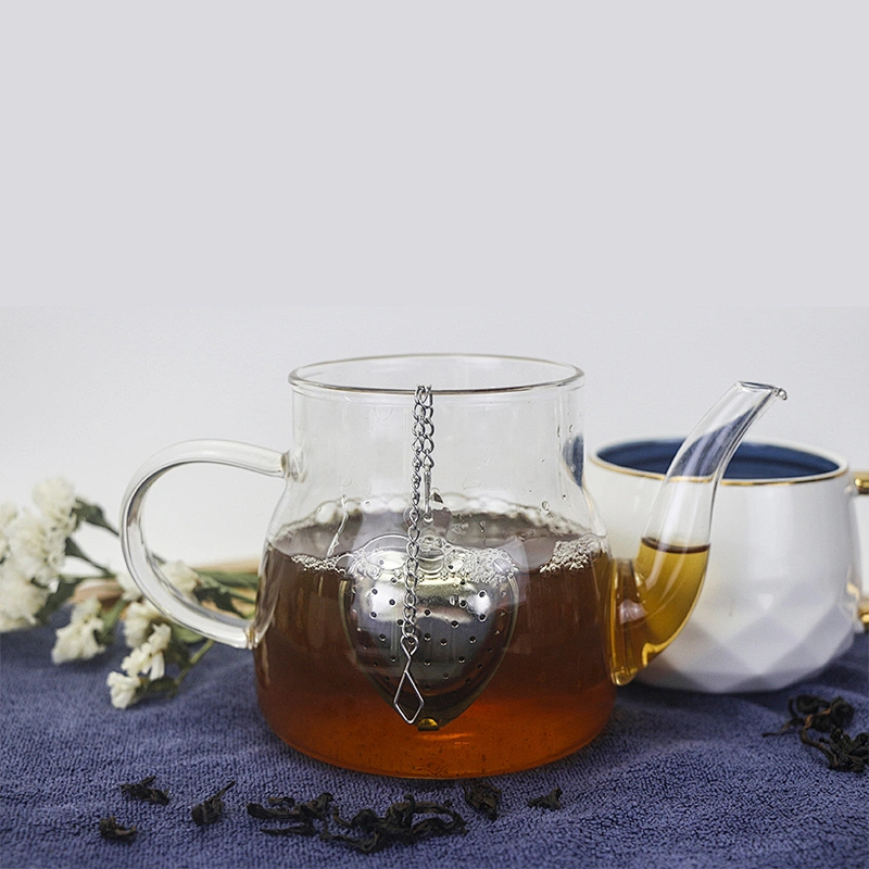 Lovely stainless steel mini heart shape tea infuser with chain