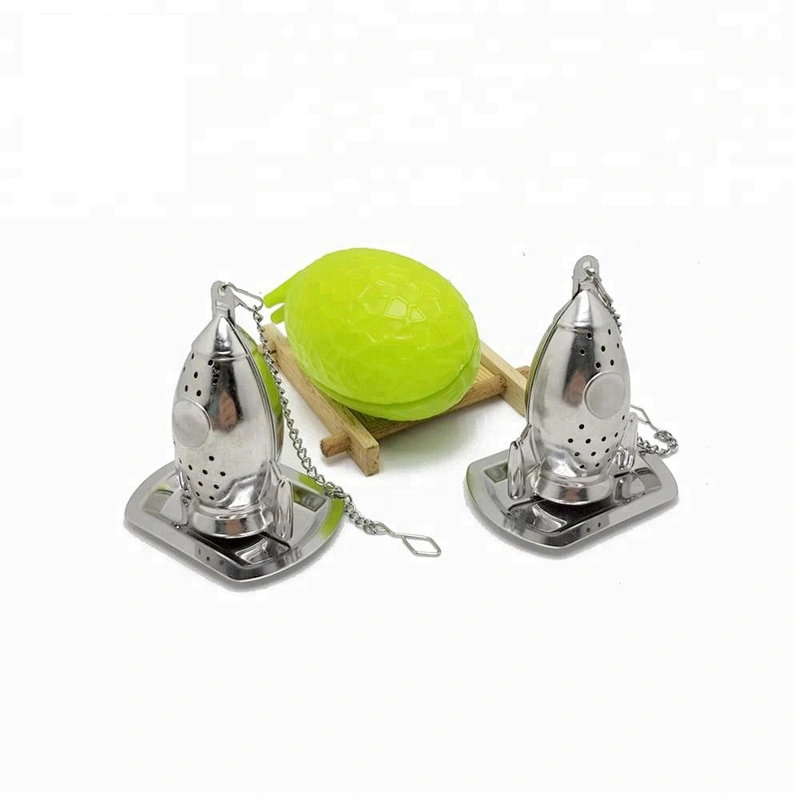 High quality stainless steel rocket shape tea infuser with chain