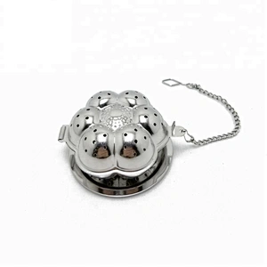 Novelty stainless steel flower shape tea infuser with chain