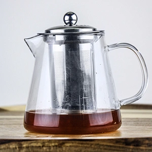 500ML Wholesale high borosilicate heat resistant glass tea pot with infuser