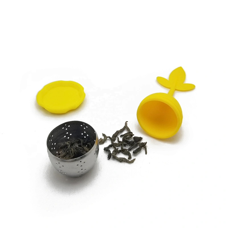 Cute leaf shape  stainless steel silicone tea infuser strainer