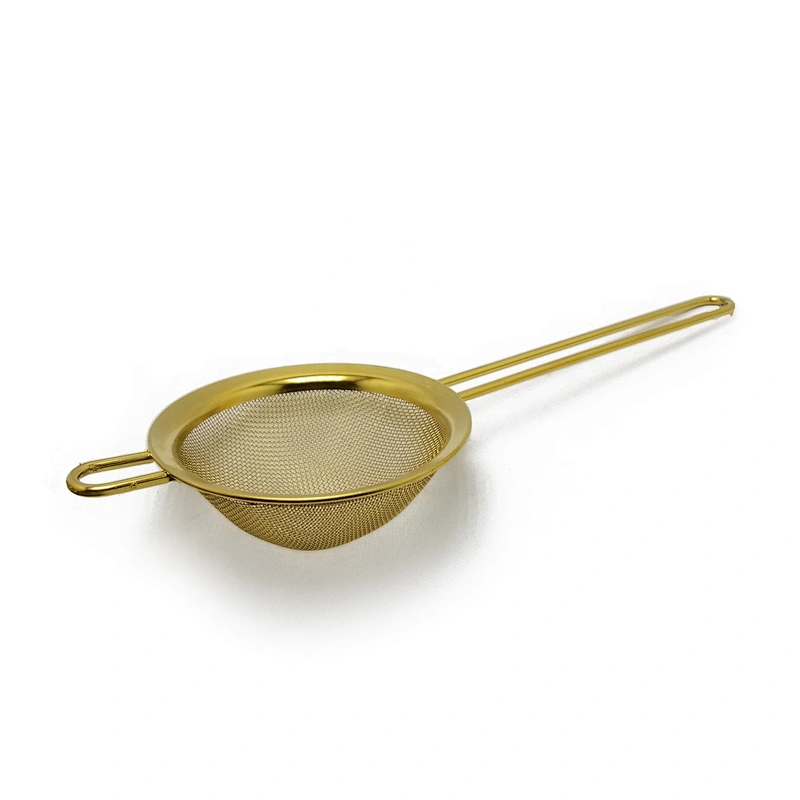 Stainless steel titanium gold plating mesh half ball shape tea infuser with chain