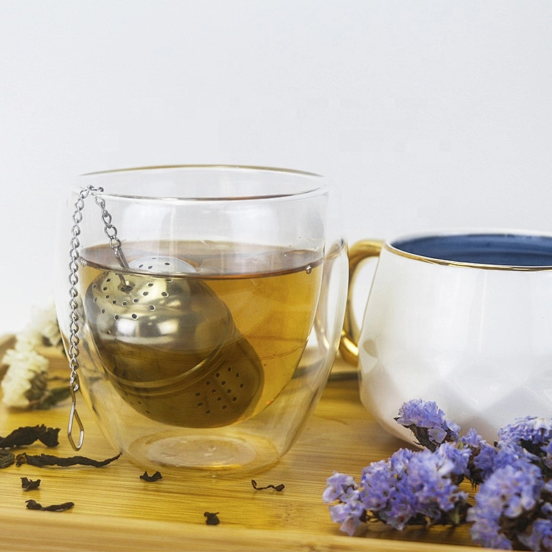 High quality stainless steel egg shape tea infuser tea strainer with chain