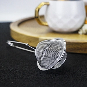 High quality stainless steel mesh ball shape tea infuser tea strainer with Handle