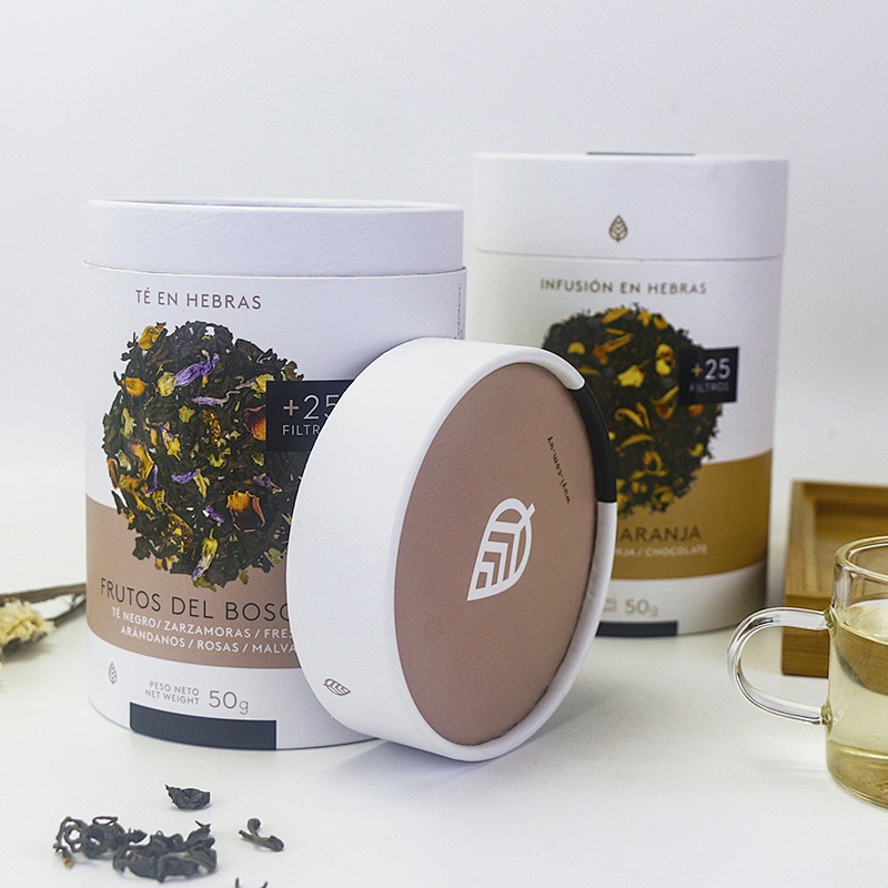 Round Gift Packaging Cardboard box tube tea container gift Paper Tea Box