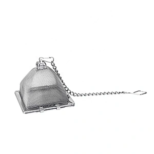 Hot selling stainless steel mesh pyramid shape tea infuser with chain