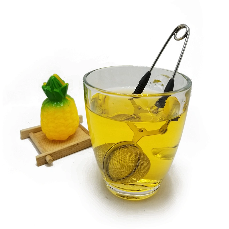 Hot selling stainless steel mesh ball tea infuser tea strainer with silicone handle