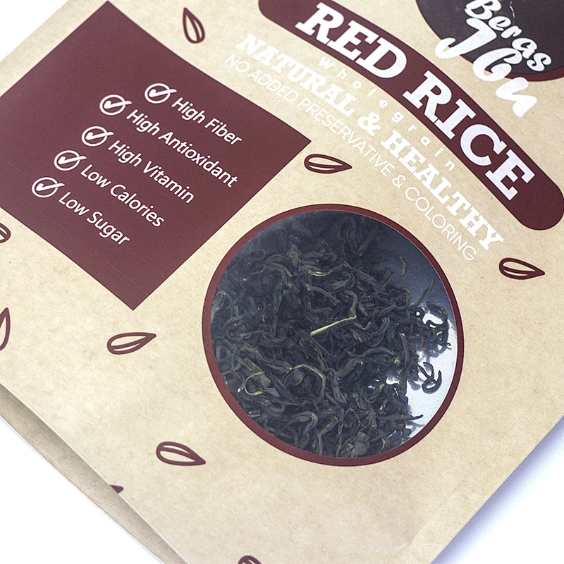 custom printing wholesale stand packing biodegradable tea kraft paper bag