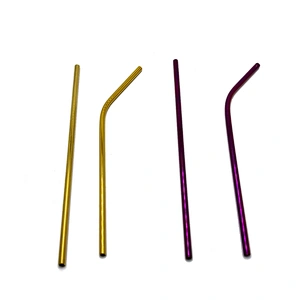 Colorful reusable stainless steel 6*241mm drinking straw