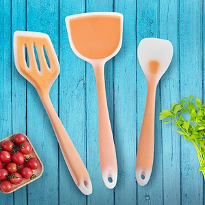 Wholesale 3 Pieces orange Slicone Kitchen Cooking Utensils Kitchen Utensils Accessories