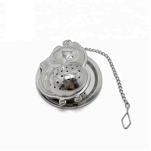 Novelty stainless steel fox shape tea infuser with chain