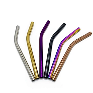 Environmental high quality reusable stainless steel 12*265mm metal drinking straw