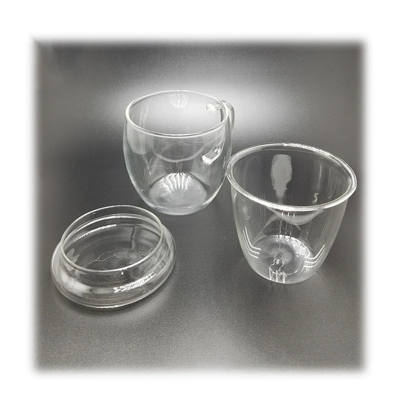 550 ML  high borosilicate heat resistant glass tea cup mug with glass infuser and lid