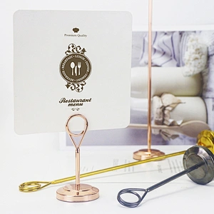 Different color Double Ring Clip gift Name Card Menu Holder