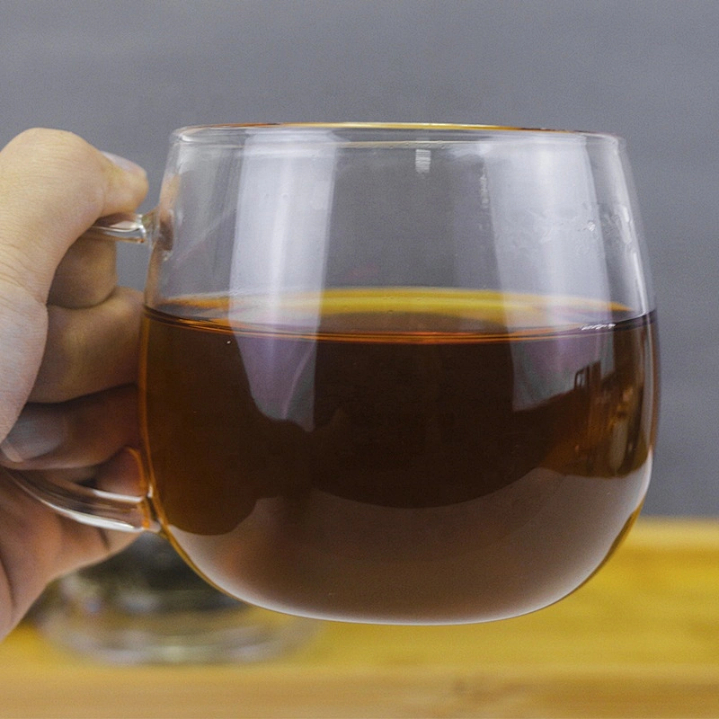 400 ML high borosilicate heat resistant glass tea cup mug with glass infuser and lid