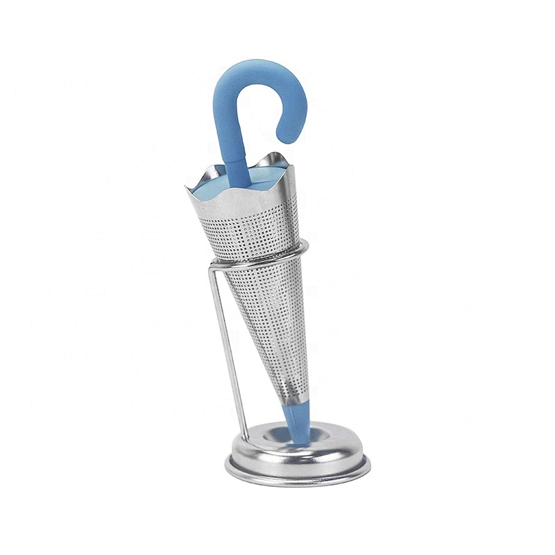 Stainless Steel 304 Umbrella Shape Silicone Tea Infuser with Stand for tea mug
