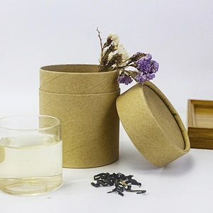 Kraft Paper box tube tea container gift Paper Tea Box