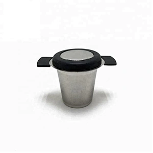 High quality stainless steel tea strainer basket shape tea infuser tea maker with TPR handle