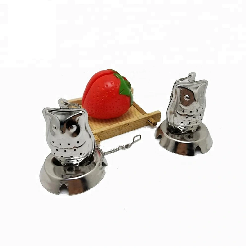 High quality stainless steel owl shape tea infuser with chain