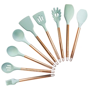 Rose gold metal 11 Pieces Slicone Kitchen  Utensils cooking Utensils kitchen Accessories