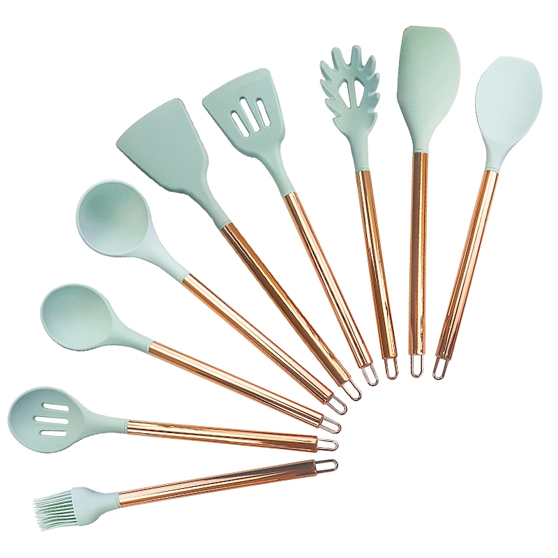 Rose gold metal 11 Pieces Slicone Kitchen  Utensils cooking Utensils kitchen Accessories
