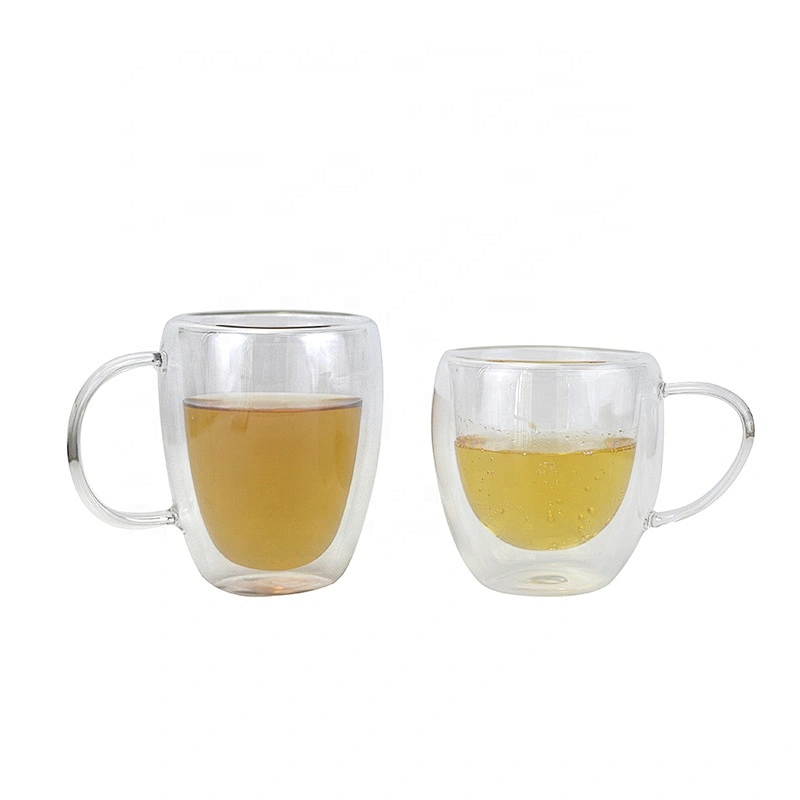 250/350ML  high borosilicate heat resistant glass tea cup mug with handle