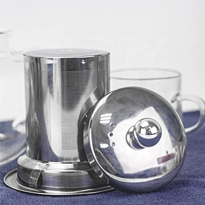 304 stainless steel  tea infuser strainer with different size basket tea filter tea maker with lid