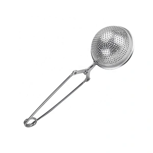 High quality stainless steel ball shape tea infuser with clamp handle