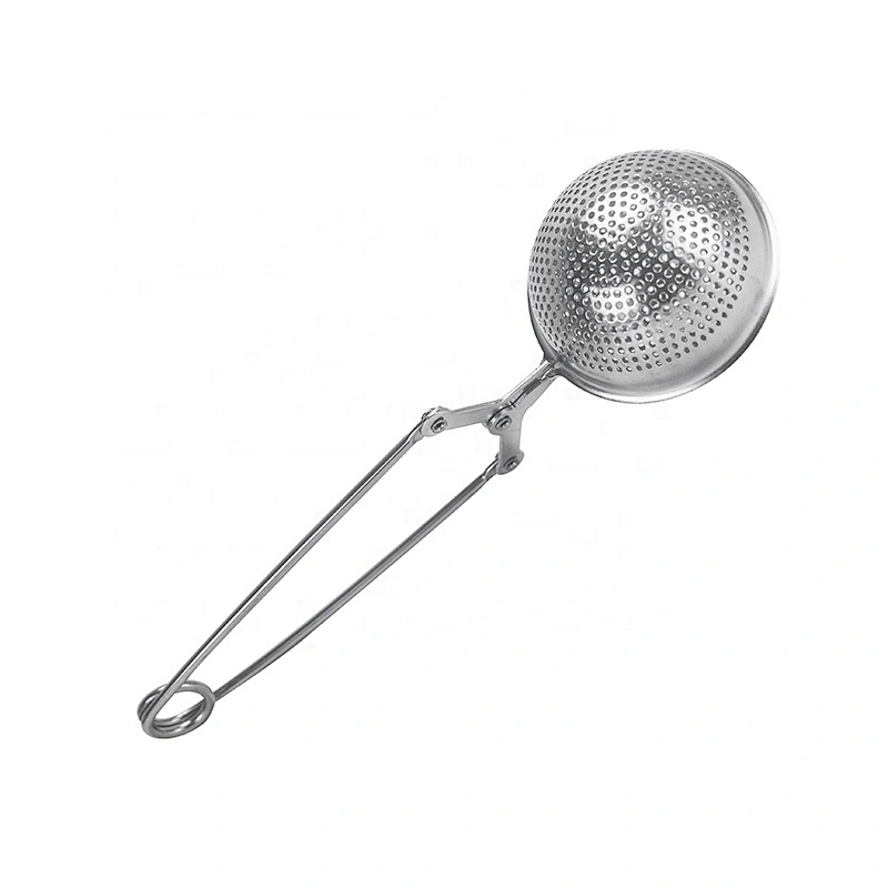 High quality stainless steel ball shape tea infuser with clamp handle