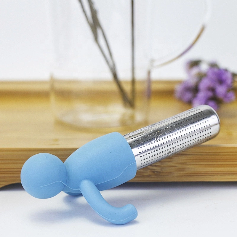 Man Shape Stainless Steel Loose Leaf Tea infuser silicone tea Ball Strainer for tea cup