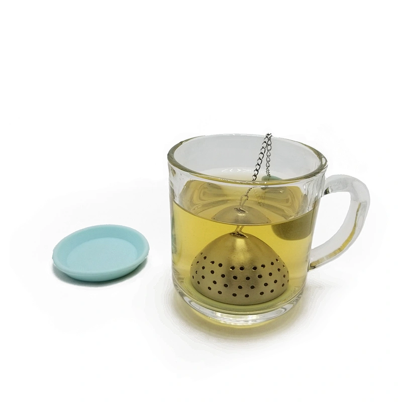 Food grade cup shape tea infuser with silicone holder