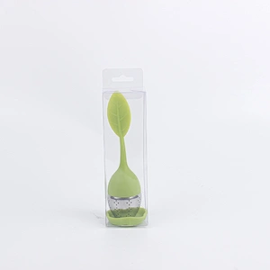 High quality  manufactured  silicone leaf shape tea infuser with PVC box pack