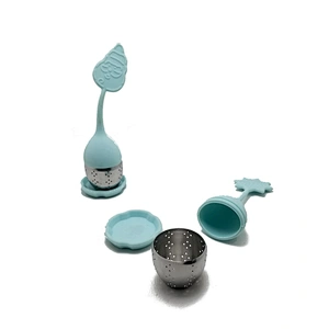 Nice snowflake shape tea strainer stainless steel silicone tea infuser tea filter