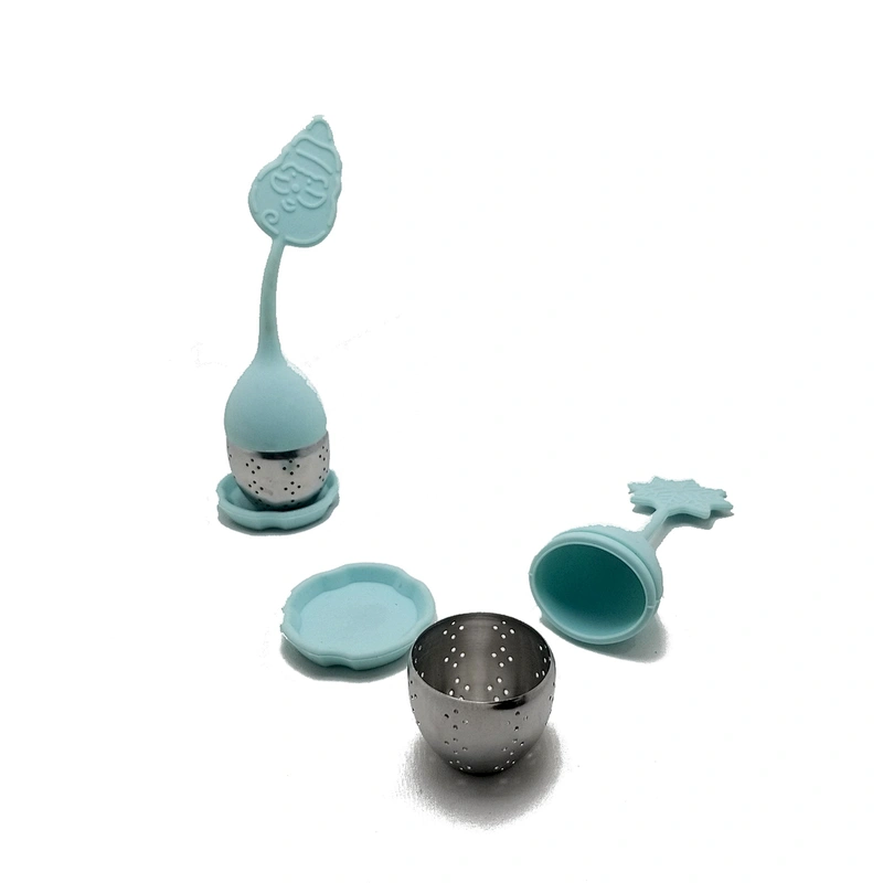 Nice snowflake shape tea strainer stainless steel silicone tea infuser tea filter