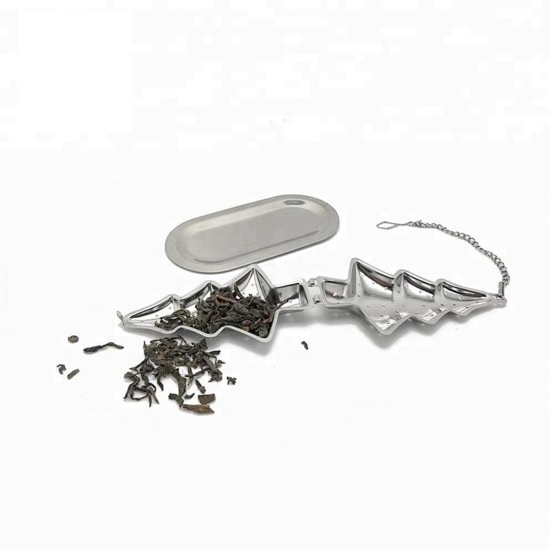 High quality stainless steel christmas tree shape tea infuser with chain