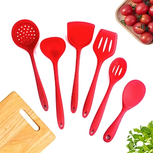 6 Pieces Red Slicone Kitchen Cooking Utensils Kitchen Utensils Accessories